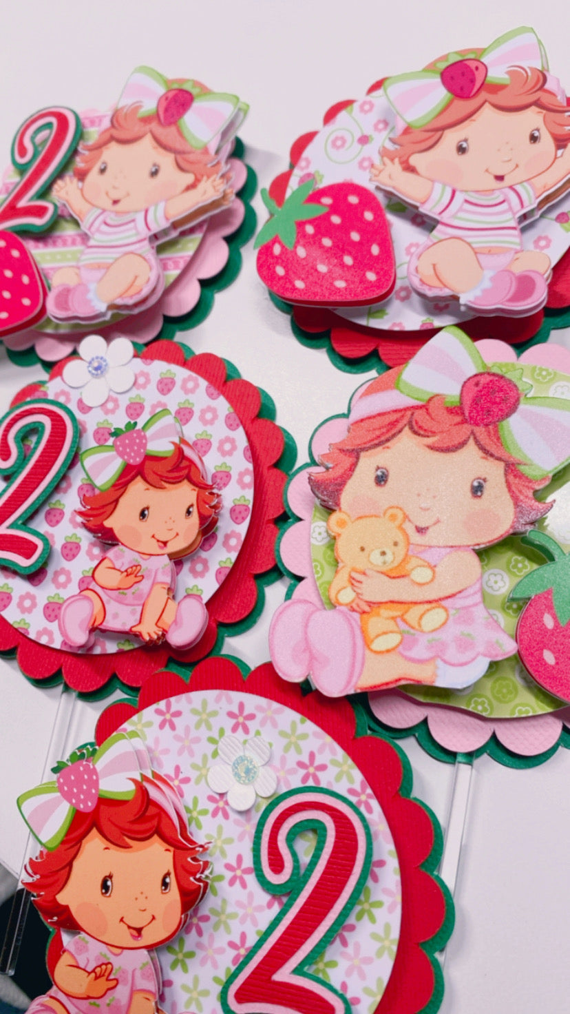 Baby Strawberry Shortcake cupcake toppers
