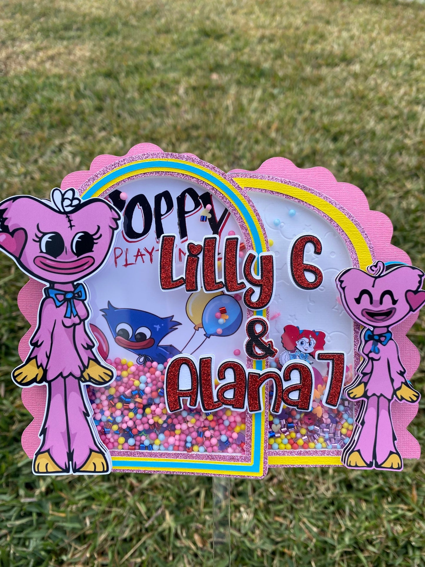 Kissy Missy Poppy Playtime Double-Arch Cake Topper/ Shaker cake topper