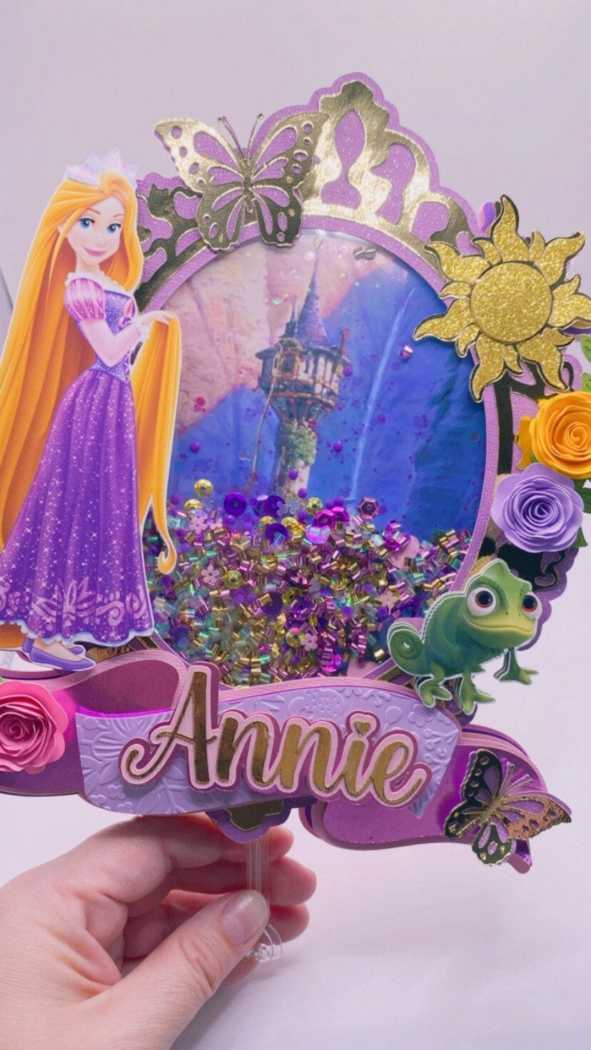 Rapunzel shaker cake topper / Rapunzel party decor/ Rapunzel birthday topper/ Tangled custom topper