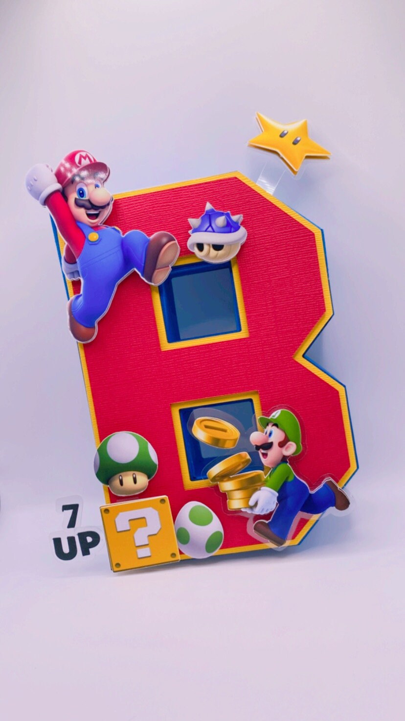 Super Mario 3D letter, 3D Letters, Super Mario Decor, 3D letter party decor,