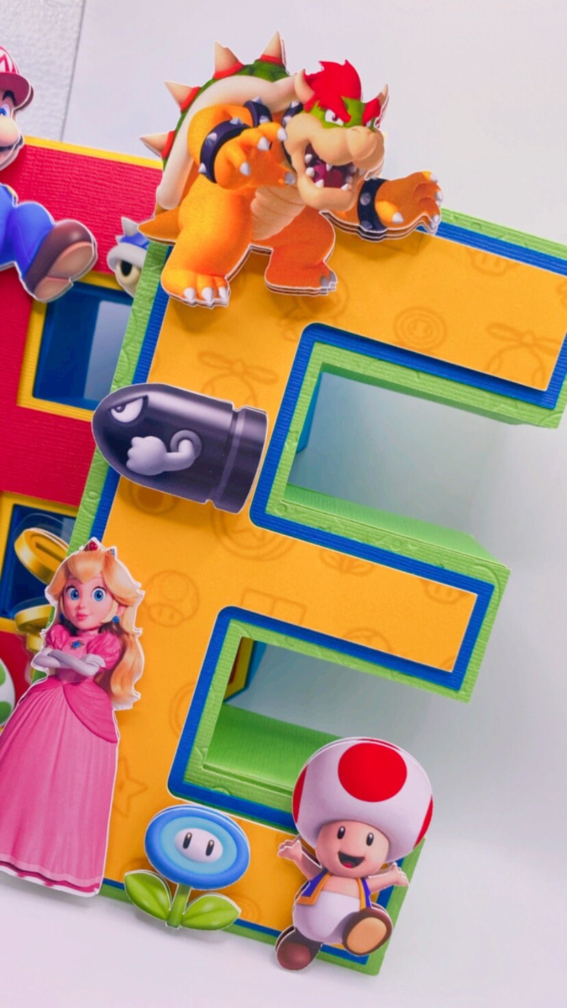 Super Mario 3D letter, 3D Letters, Super Mario Decor, 3D letter party decor,